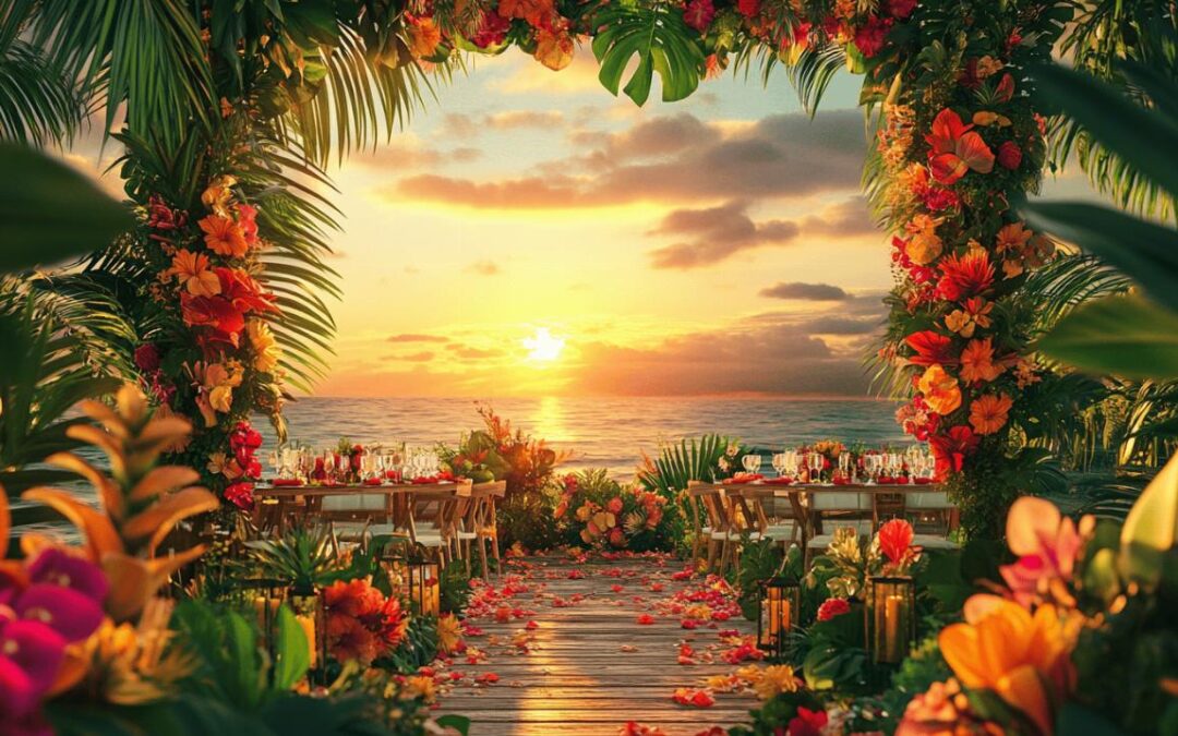 Bar a Cocktails Tropicaux : Une Decoration de Mariage Authentique et Rafraichissante